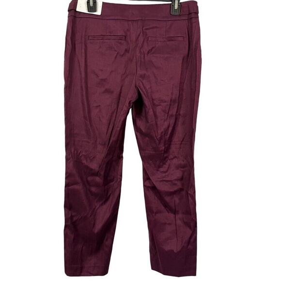 Ann Taylor Loft Marisa Ankle Linen Cotton Blend Plum Stretch Pants NWT sz 4 - Picture 13 of 16